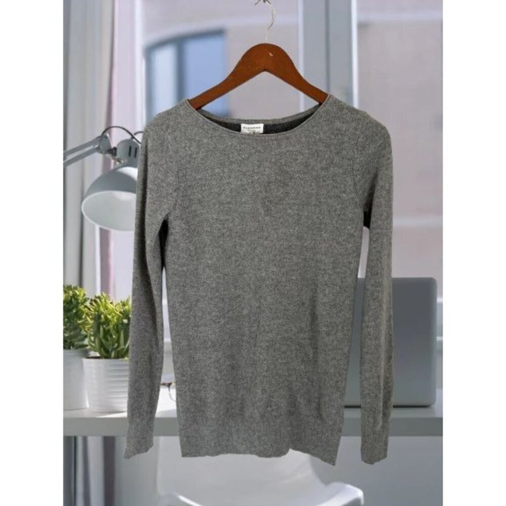 Club Monaco Womens 100% Cashmere Crewneck Color-block Sweater Grey Long Sleeve X